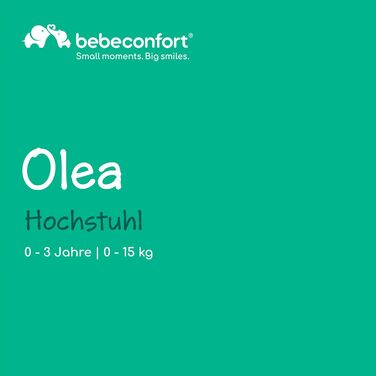 Дитячий стільчик Bebeconfort Olea, 0-3 роки, до 15 кг, регульований, 9 положень висоти та 3 положення для відпочинку, легко миється, з 4 поворотними колесами, складаний (Тінтед Графіт)