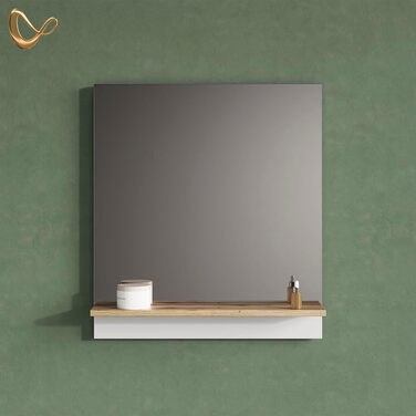 Дзеркало для ванної кімнати Livinity Timavo з полицею, білий, 60 x 67 см