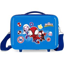 Валіза Marvel Spiderman Go Webs Go Blue 38x55x20 см Жорсткий бічний кодовий замок з ABS 34 л 2 кг 4 подвійні колеса ручна поклажа (сумка для туалетного приладдя)