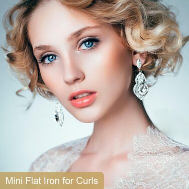 ANGENIL Pro Mini Титановий випрямляч та плойка 2-в-1 для волосся, компактний дорожній формат, швидкий нагрів 20 сек, сірий колір