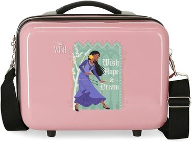 Дитяча валіза Disney Wishs, рожева, 50x38x20 см, ABS, 34 л, 1,8 кг, 2 колеса, ручна поклажа