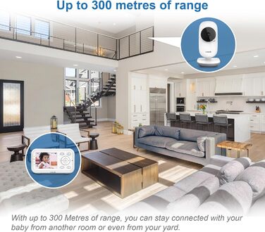 Відеоняня VTech VM3250 з LCD-екраном 7,1 см, нічним баченням, датчиком температури та радіусом дії 300 м