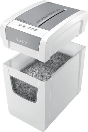 Шредер Leitz IQ Office S Slim: безпечне знищення документів, P4, 12 листів, тихий, 23L, білий