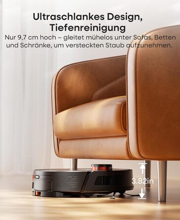 Робот-пилосос з функцією миття 5000Pa, потужний робот-пилосос з базою для самостійного очищення 3.5L, час роботи до 180 хвилин, навігація LiDAR, для збору шерсті тварин та прибирання килимів, керування через додаток, чорний