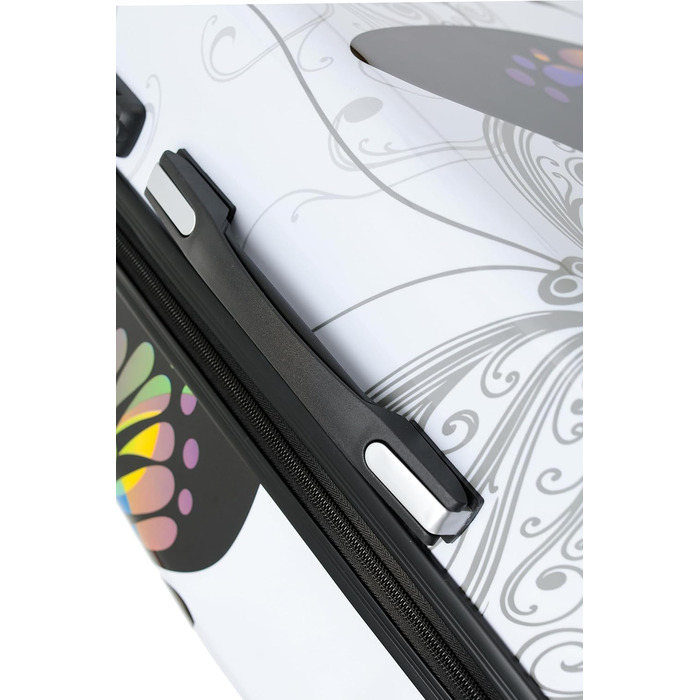 Набір валіз BEIBYE Butterfly 2060 з TSA-замком, 4 предмети: жорсткий дорожній кофр, ручна поклажа та косметичка (L-66см)