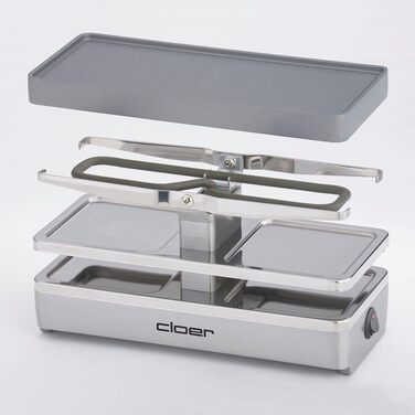 Cloer 6495 Mini Raclettegrill: компактний гриль для фондю з 2 сковорідками, 400 Вт