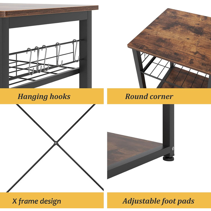 Стелаж для кухні та випічки Soges: місткий, чорний, з 3 полицями (ретро)
