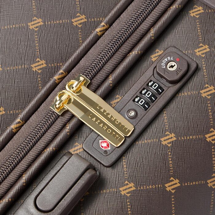 Набір валіз Lazarotti Palermo 2 шт. (S 55 см + L 79 см) | Легкі, гібридні, з логотипом та захистом кутів | 4 колеса, TSA-замок | Для жінок та чоловіків (Колір: Dark Brown)