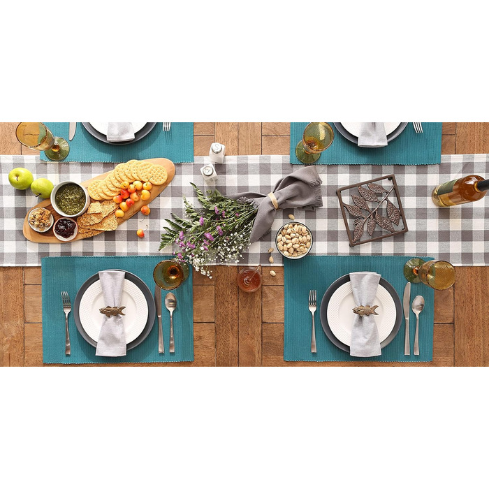 Набір тканинних серветок DII Basic Everyday Gerippte, 6 шт., 33x48 см, блакитний, 100% бавовна