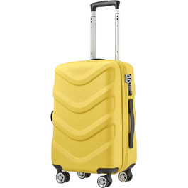 Валіза з твердим корпусом візок для подорожей валіза на колесах 4 колеса TSA кодовий замок, підсклянник, розмір S, жовтий S Жовтий, 2