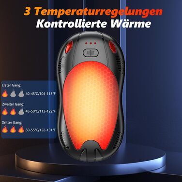 Електричні грілки для рук FANDLISS з магнітом, 10000mAh, 2 шт., з двостороннім нагрівом, USB, 3 режими, для активного відпочинку, подарунок