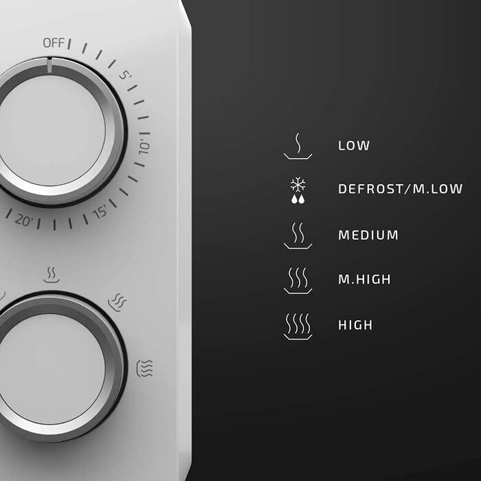 Мікрохвильова піч Cecotec ProClean 3020 20л, 700 Вт, 6 режимів, покриття Ready2Clean, біла