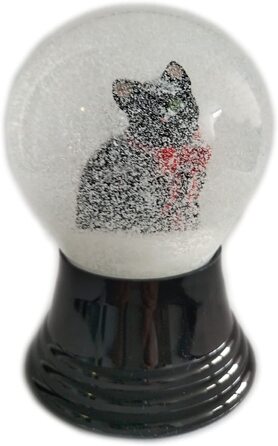 Віденський снігова куля SNOWGLOBE Снігова куля зі справжнього скла-майже як справжній сніговий мотив (кішка Чорна, 8 см)