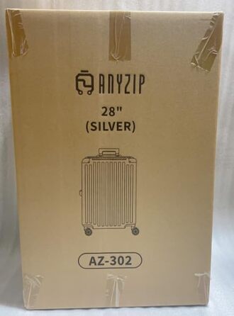 Жорстка валіза для ручної поклажі AnyZip з алюмінієвою рамою, 4 колеса, замок TSA, сріблястий, M-20inch