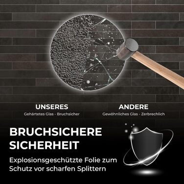Дзеркало для ванної кімнати BR Bringer LED Round 80см з підсвічуванням, антизапарюванням, димуванням, 3 кольори світла, сенсорне управління та функція пам'яті (BRRS201)