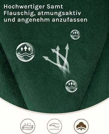 Набір обідніх стільців Lestarain (4 шт.) з підлокотниками, для кухні, вітальні, обідньої кімнати. М'які стільці з оксамитовим покриттям, металевий каркас, ергономічний дизайн, темно-зелений колір
