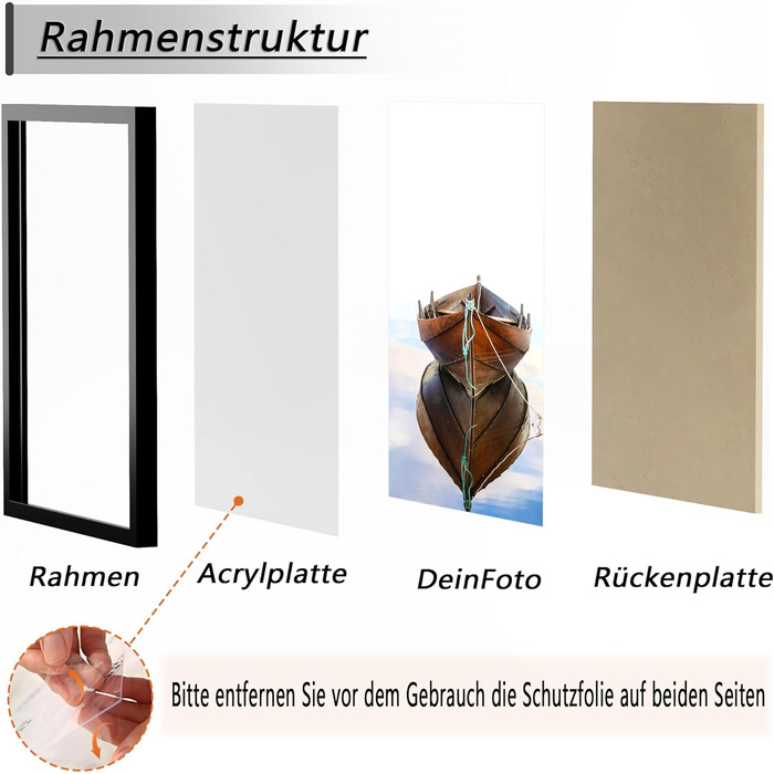 Набір фоторамок 3 шт. 70x50 см, дерев'яні рамки для фото, картин, постерів (чорні, 60x80 см)