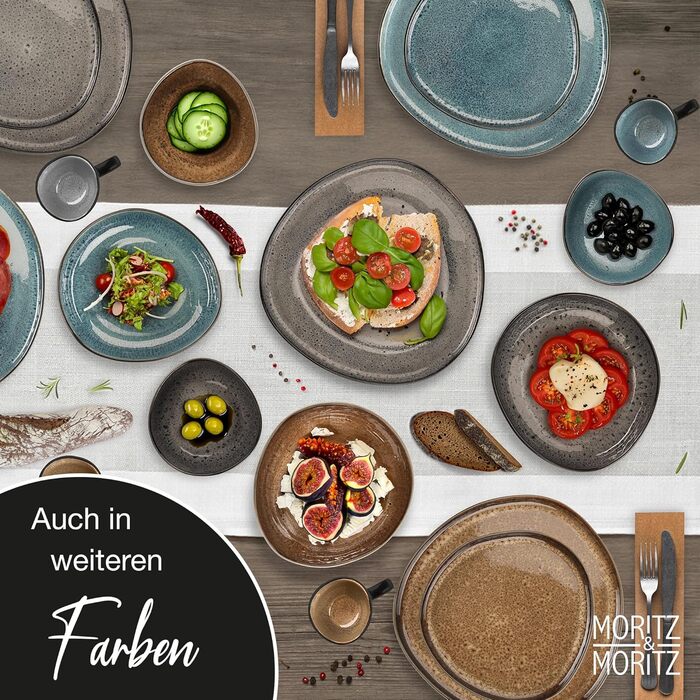 Набір кавових чашок Moritz & Moritz ORGANIC 6 шт. - сірий набір з міцної кераміки з унікальним градієнтом кольору, придатний для миття в посудомийній машині