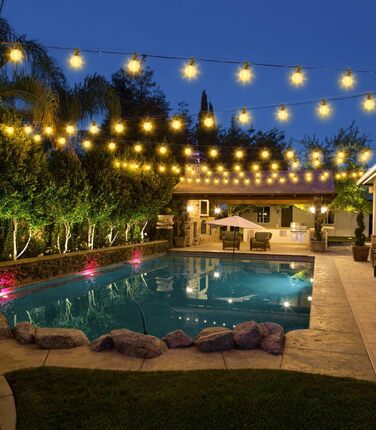 Ланцюжок гірлянда LED зовнішній для саду, балкона, павільйону, тераси. 20 метрів, IP44, з пусковим пристроєм.