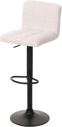 Набір з 2 барних стільців Mendler HWC-G87, регульовані по висоті, обертаються, Boucle (450г/м²), кремово-білий
