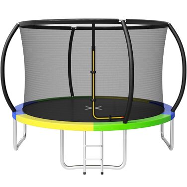 Батут JUMMICO вуличний Ø 290 см з сіткою безпеки та захисним покриттям, дитячий садовий батут