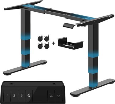 Електричний столик-трансформер Devoko з регулюванням висоти 60-125 см, 3 пам'яті, чорний