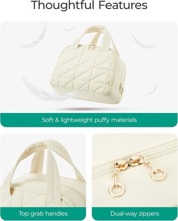 Сумка для косметики BAGSMART для жінок, велика дорожня косметичка, об'ємна косметична сумка, сумка для макіяжу та косметики з ручкою, чорна