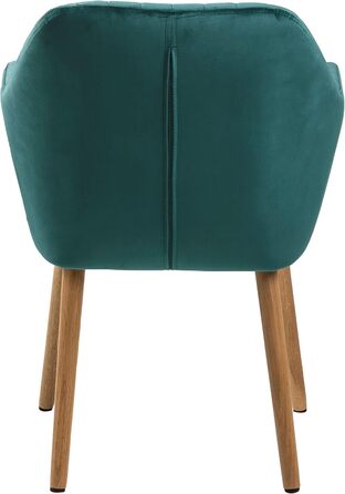 AC Design Furniture Стілець для їдальні Wendy, 57x61x83 см, смарагдовий/дуб, велюр/дуб, 1 шт.