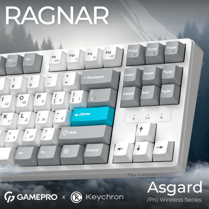 Бездротова механічна клавіатура GamePro Asgard Ragnar (MK285WH)