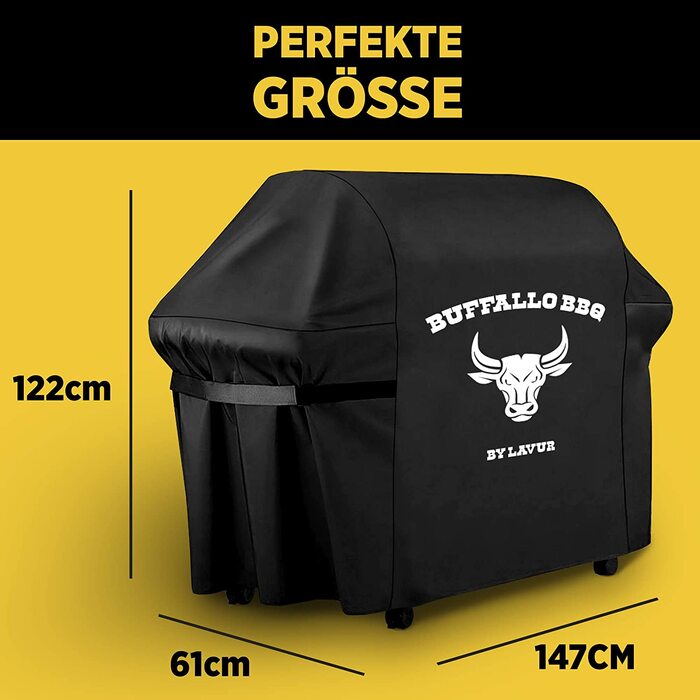 Чохол для гриля Buffalo BBQ, водонепроникний, універсальний, преміум-якість, зносостійкий оксфорд, для газових і круглих грилів