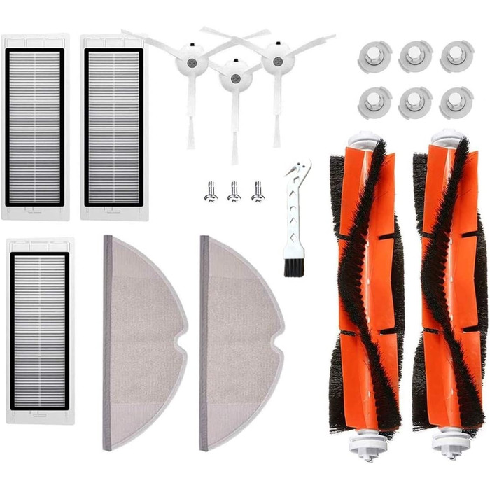 Набір з 17 запасних частин для Roborock S50 S51 S55 S5 S6 - Аксесуари для роботизованого пилососа Xiaomi MI Mijia-основна щітка, бічна щітка, HEPA-фільтр і Mopa. Роборок - 17 шт.