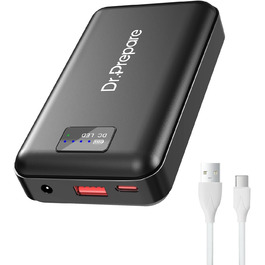 Швидкий зарядний пристрій Dr.Prepare Power Bank 16000mAh для жилета, мобільного телефону, планшета, 3 виходи, Type-C, USB, DC