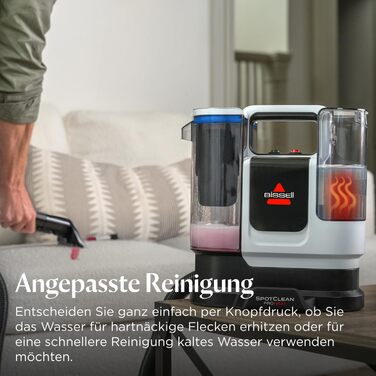 BISSELL SpotClean ProHeat Advanced - професійний мийник килимів та м'яких меблів, 1125W, з кабелем, 3924N