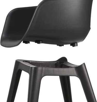 Садові крісла Allibert Akola Keter, графіт, комплект 2 шт., пластик, 56.7x55.8x80.1 см, чашоподібна форма, для саду, тераси або їдальні