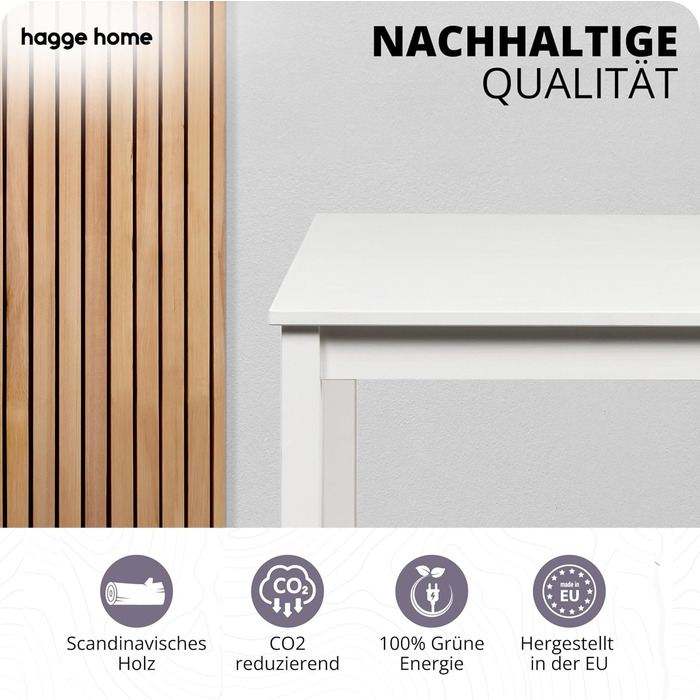 Скандинавський дерев'яний стіл Hagge Home 68x68 см - обідній, кухонний, письмовий, для дому та офісу, дитячий