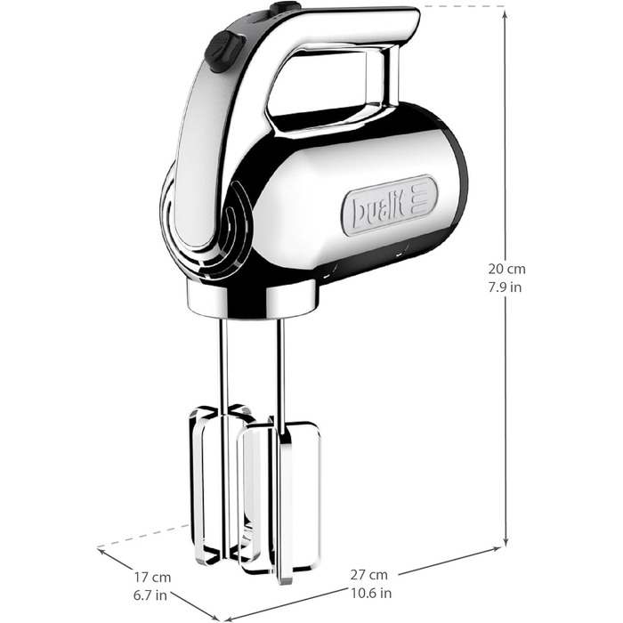 Міксер ручний DUALIT 89320, хром, нержавіюча сталь, з британською вилкою (UK Plug), срібний