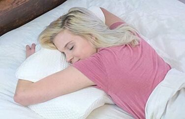 Ортопедична подушка Elviros з Memory Foam для сну на боці, підтримка шиї, зменшує біль у шиї та плечах, 64 x 12,5/10,5 x 38 см