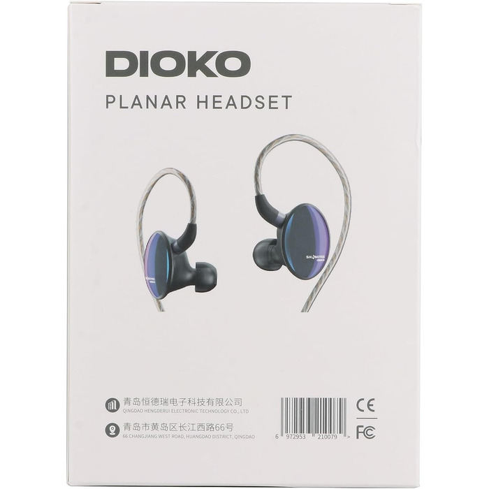 Навушники-вкладиші Dioko HiFi Planar 7 Гц x Crinacle зі знімним мідним кабелем OCC