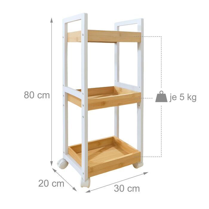 Відкидна полиця Relaxdays з бамбука, 3 відділення