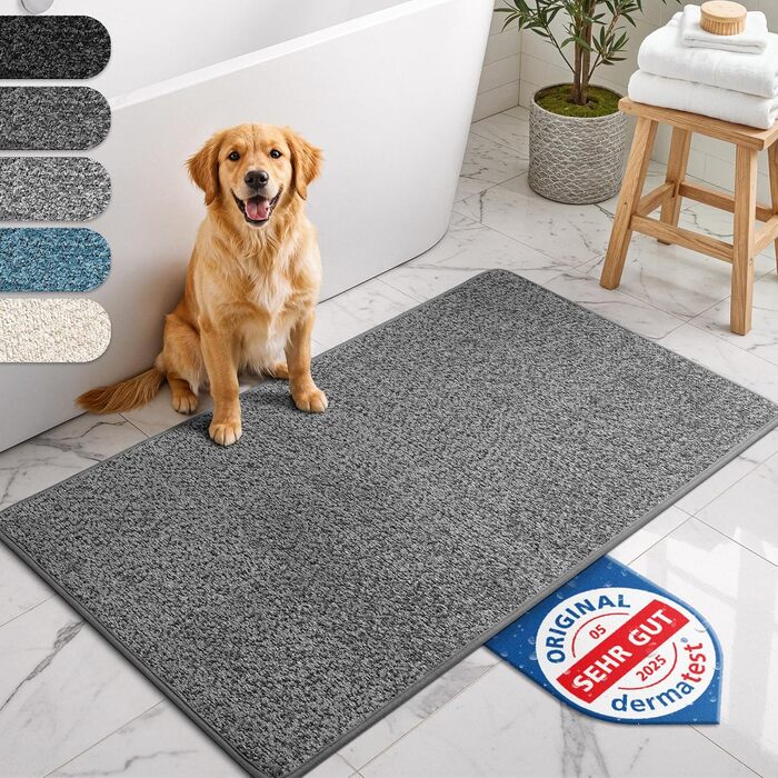 Килимок для ванної кімнати сірого кольору, 50x80 см – неслизький, швидковисихаючий, легко миється