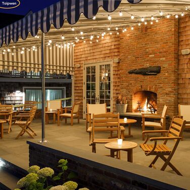 LED гірлянда для зовнішнього використання 45.7 м, диммувана, з пультом, 75 світлодіодів, тепле світло, IP45, для саду, балкону, тераси, кемпінгу та вечірок