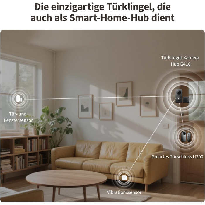 Aqara Smart Doorbell Camera G410 з дзвінком, 2K, відеоспостереження, 2-сторонній аудіо, Matter Hub, Wi-Fi, сірий