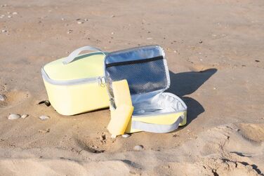 Кишенькова сумка-холодильник з лицьовою стороною з переробленої ПЕТ-пляшки Ідеально підходить для обіду в дорозі, колір (один розмір, лимонний лід)