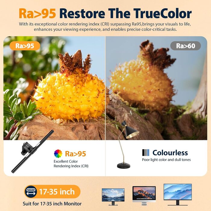 LED лампа для монітора з USB, сенсорне керування, захист від синього світла, регулювання яскравості та кольорової температури