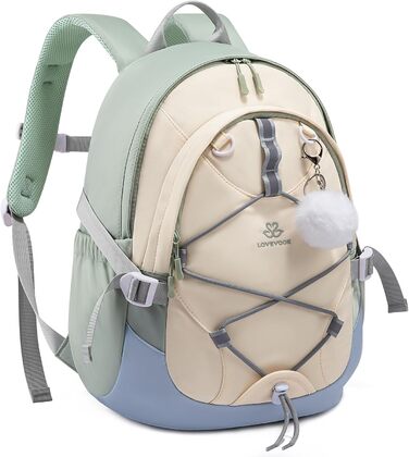 Шкільний рюкзак LOVEVOOK для підлітків, дівчаток, 5 клас, з нагрудною стрічкою, легкий, 15.6 дюймів (зелено-біло-блакитний)
