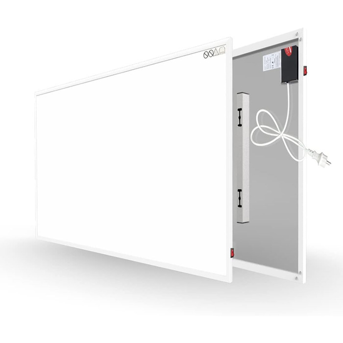 Інфрачервовий обігрівач Byecold 300 Вт з підставкою - електрообігрівач, панельний нагрівач, енергозберігаючий, з захистом від перегріву, білий