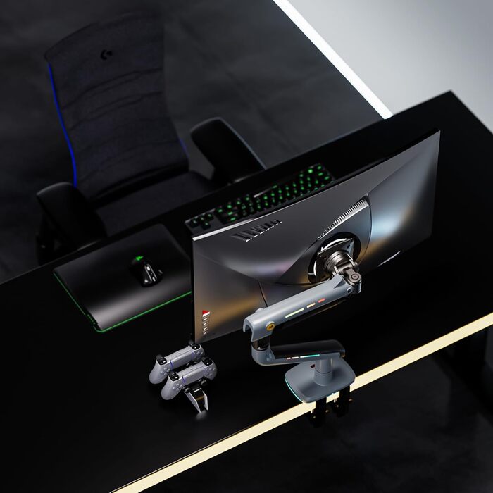 Кріплення для монітора NB Ergonomic для широких моніторів до 60 дюймів, RGB, навантаження до 20 кг, VESA 75/100 (Lake Blue)