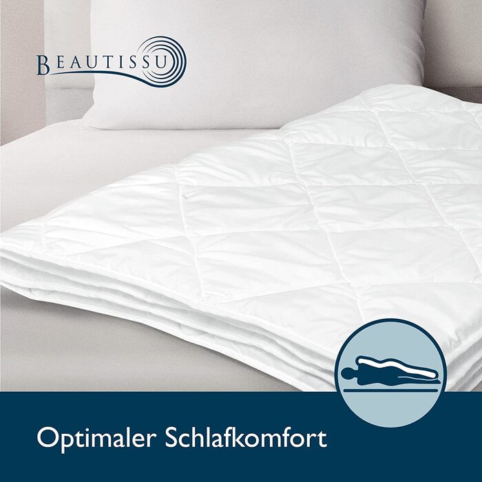 Beautissu Комплект постільної білизни 4 сезони 135x200 см (2 шт.) - Легка літня та тепла зимова ковдра, антиалергенна, дихаюча, BeauNuit JD