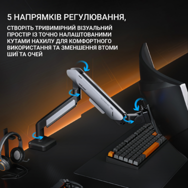 Настільне кріплення для монітора Anda Seat Stealth PRO II 17’’-42’’ Orange
