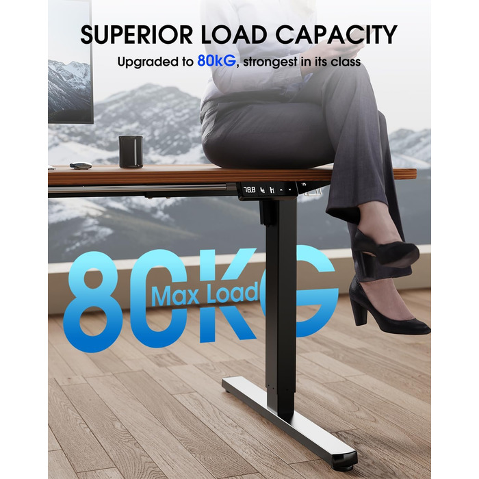 Електричний стіл-трансформер з регулюванням висоти та кабельною масою (чорний)